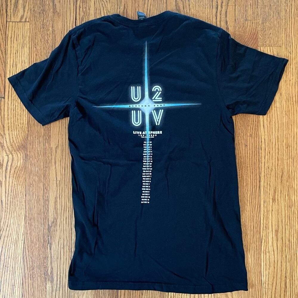 U2 UV Las Vegas Live At Sphere Graphic T-Shirt Cross Fall Winter Dates Black S